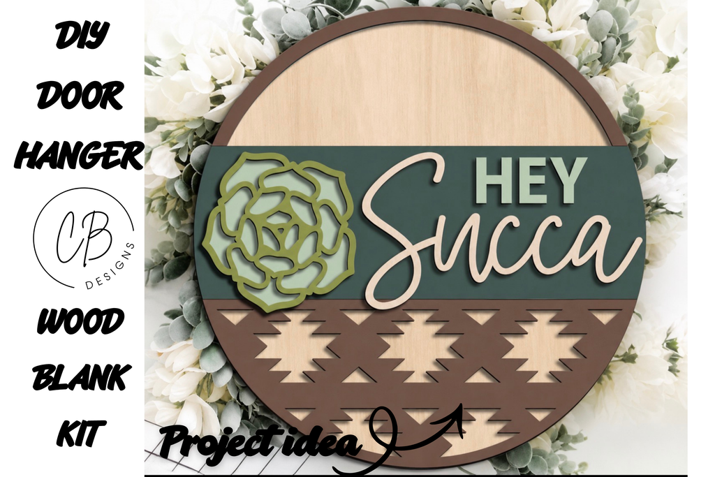 DIY Succulent Plant Doorhanger Blank, DIY Plant Craft Kit