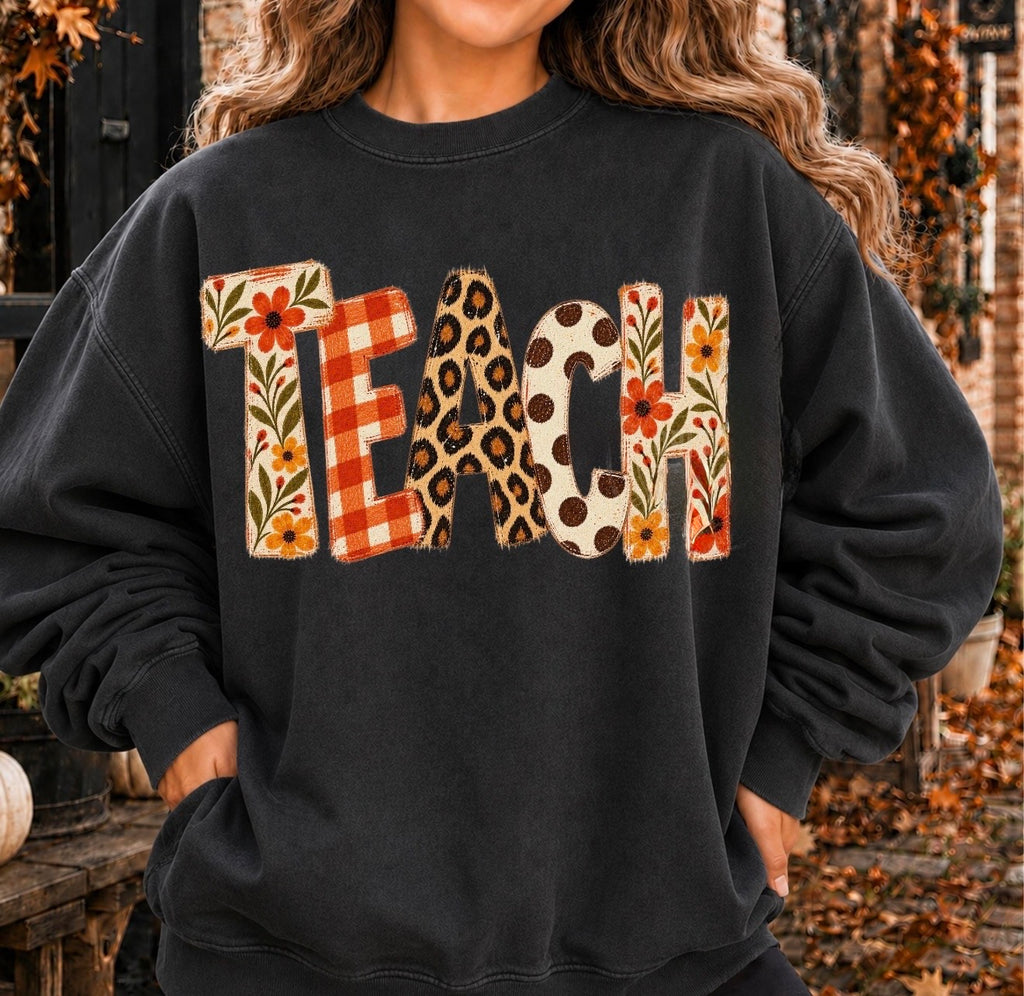 Teacher Graphic Tee, Teach Crewneck Sweatshirt
