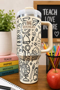 Teacher Tumbler, School Water bottle, Custom Engraved Drinkware, 40 oz Tumbler