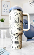 Dental Tooth Tumbler, Dentist, Dental Hygienist, Dental Assistant, Custom Engraved Drinkware, 40 oz Tumbler