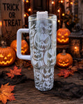 Pumpkin Jack O Lantern Tumbler, halloween Water bottle, Custom Engraved Drinkware, 40 oz Tumbler
