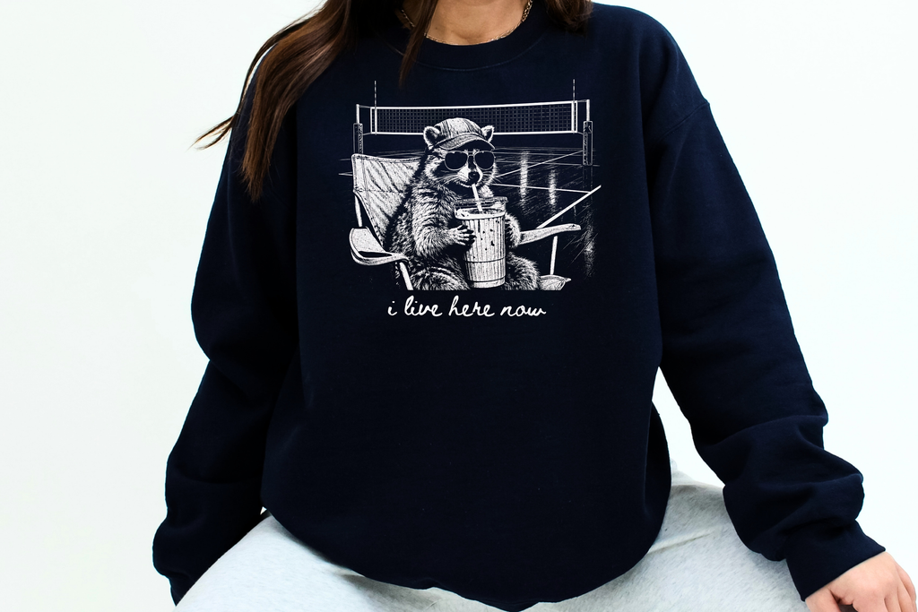 Volleyball Graphic Tee, Funny Raccoon Volleyball Sweatshirt