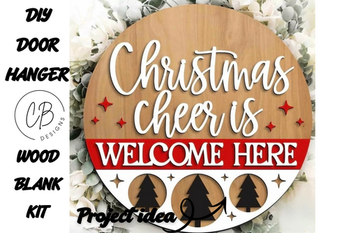 DIY Christmas Cheer Welcome Blank, DIY Christmas Craft Kit