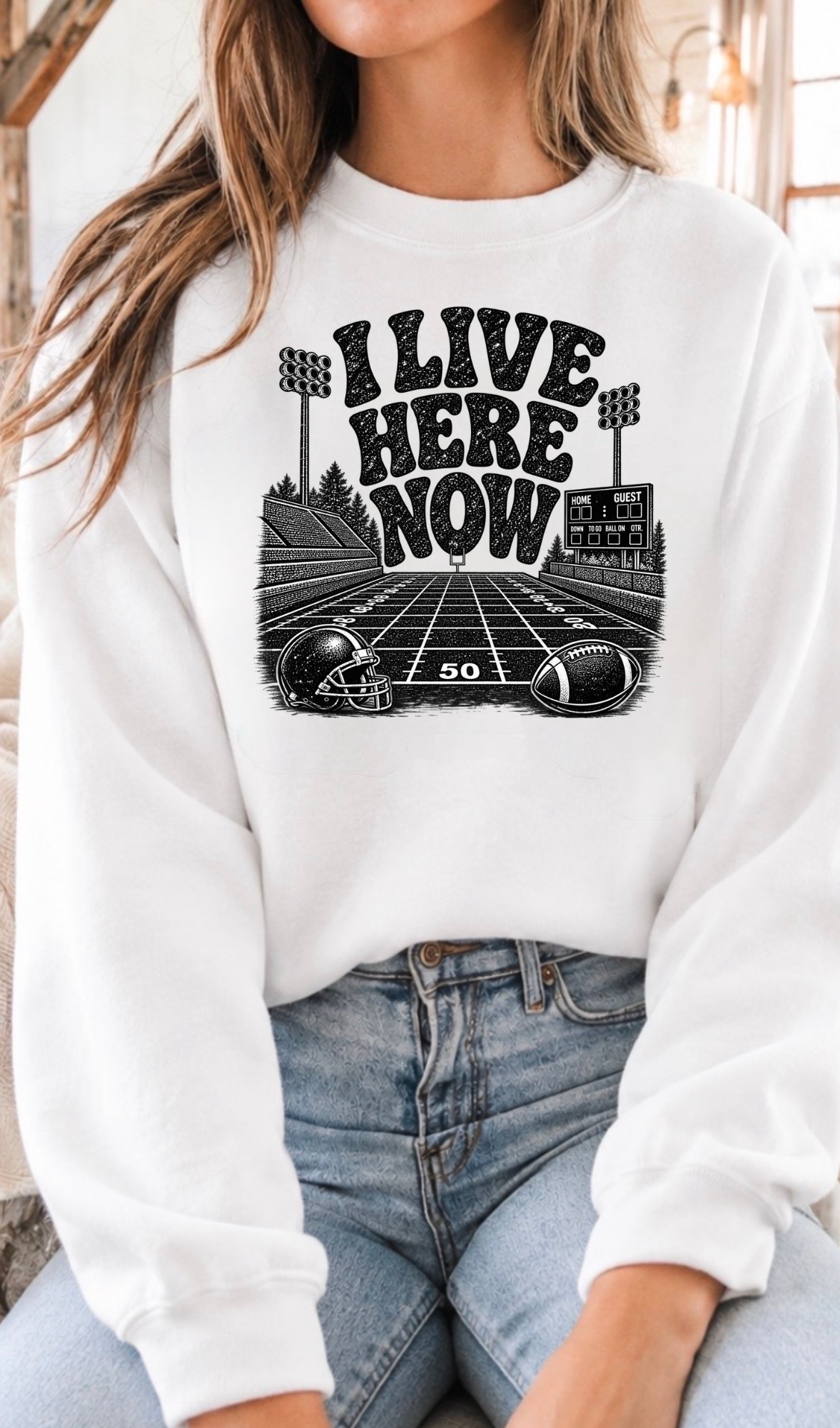 Fall Graphic Tee, Football Crewneck Sweatshirt