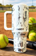 Softball Tumbler, Team Spirit Water bottle, Custom Engraved Drinkware, 40 oz Tumbler