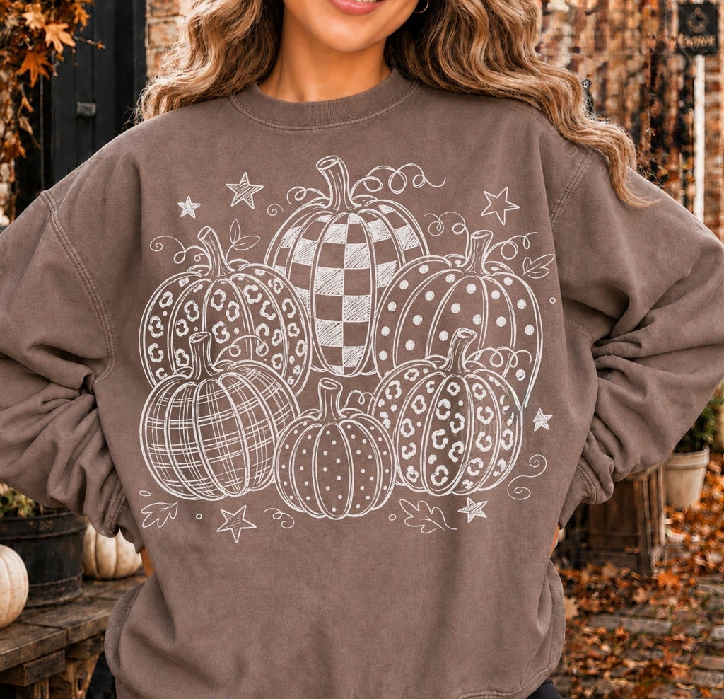Fall Graphic Tee, Fall Pumpkin Crewneck Sweatshirt