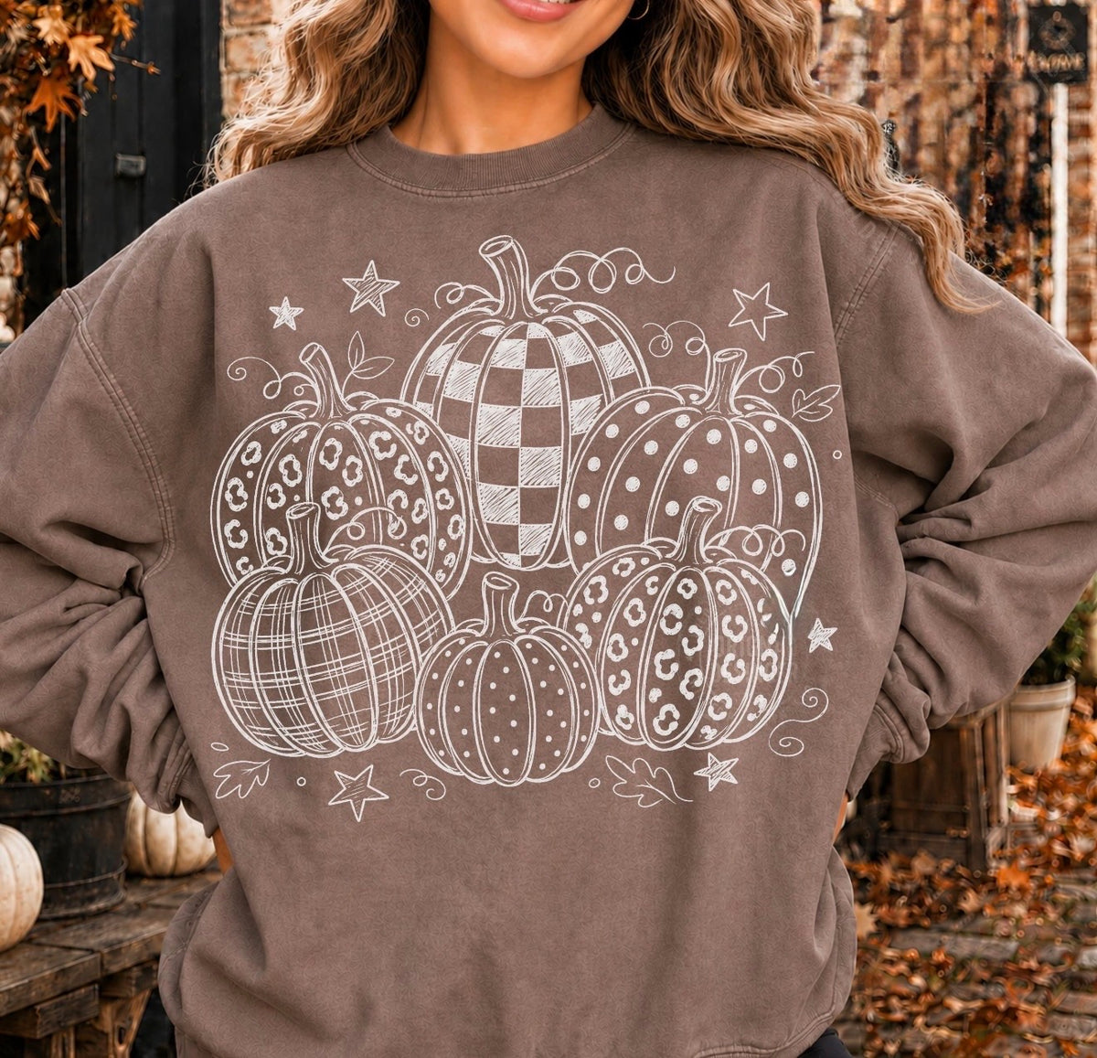 Fall Graphic Tee, Fall Pumpkin Crewneck Sweatshirt