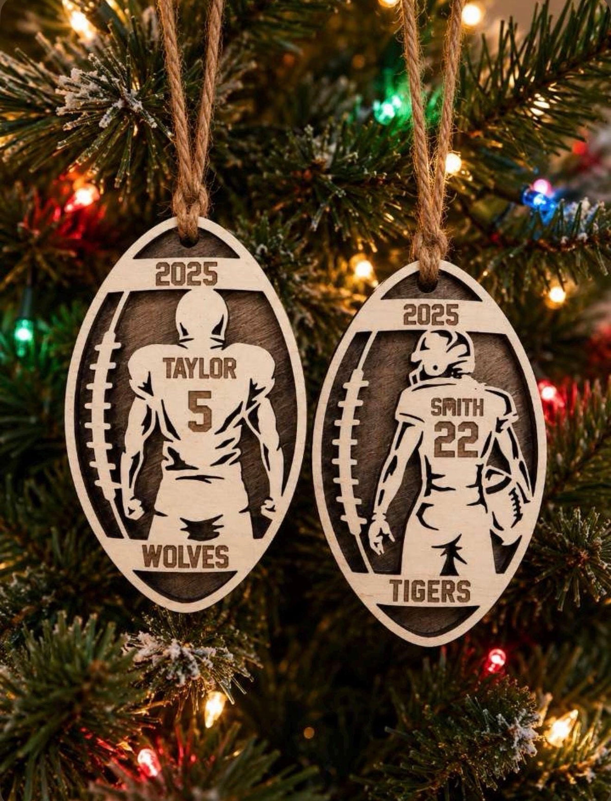 Personalized Football 3D Ornament, Custom Football Ornament