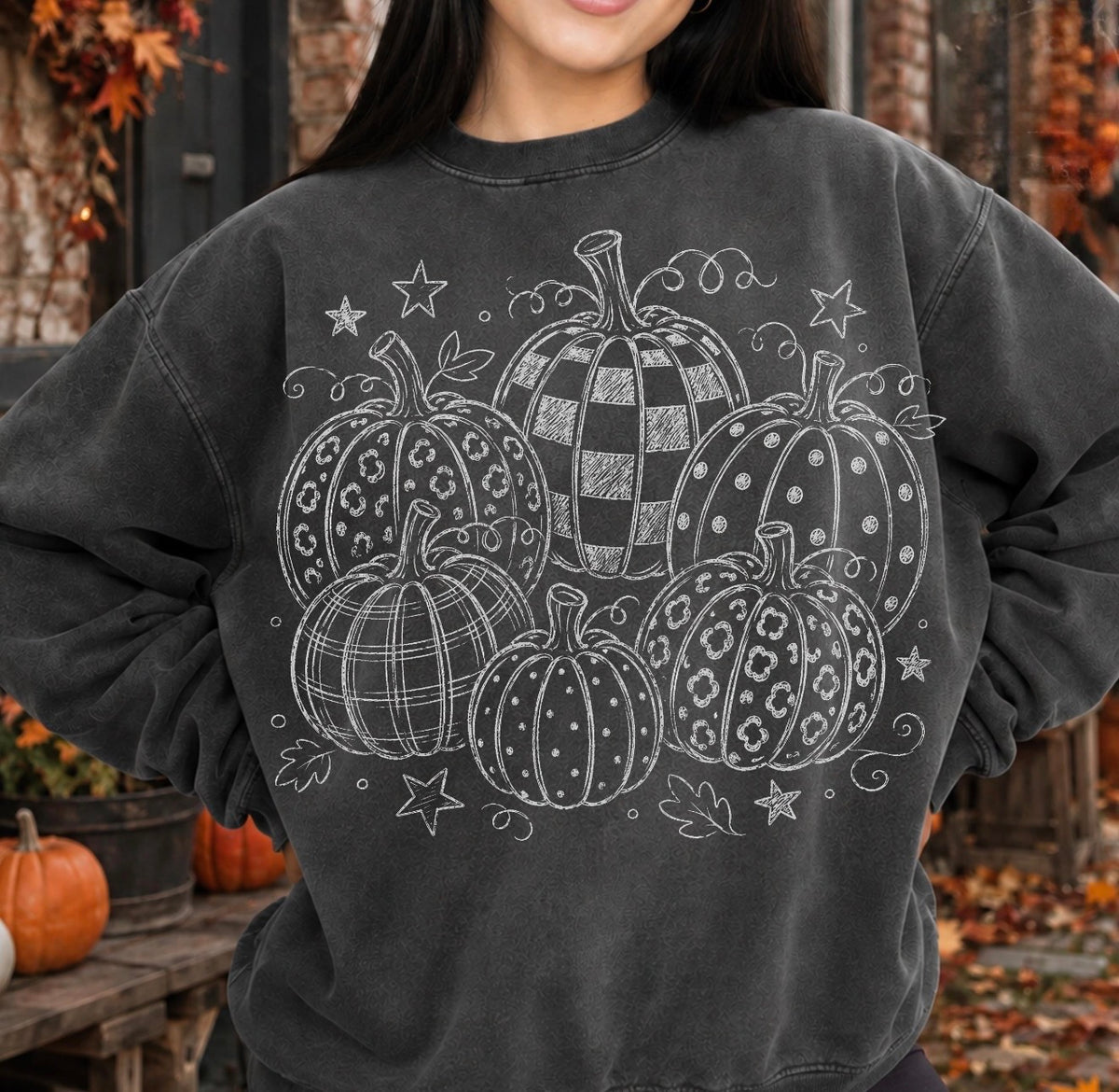 Fall Graphic Tee, Fall Pumpkin Crewneck Sweatshirt