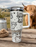 Highland Cow Tumbler, 40 oz Cute Water Cup Drinkware