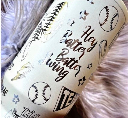 Softball Tumbler, Team Spirit Water bottle, Custom Engraved Drinkware, 40 oz Tumbler