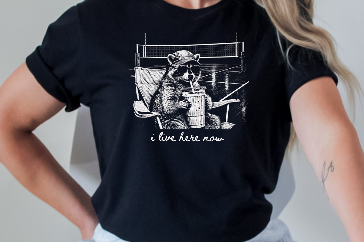 Volleyball Graphic Tee, Funny Raccoon Volleyball Sweatshirt