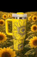 Sunflower Tumbler, Custom Engraved Drinkware, 40 oz Tumbler