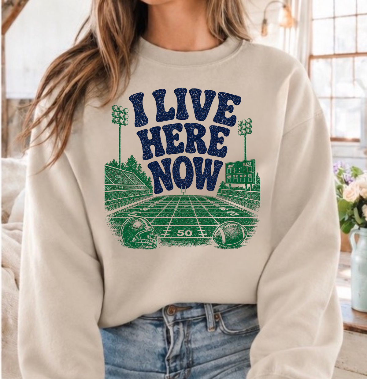 Fall Graphic Tee, Football Crewneck Sweatshirt