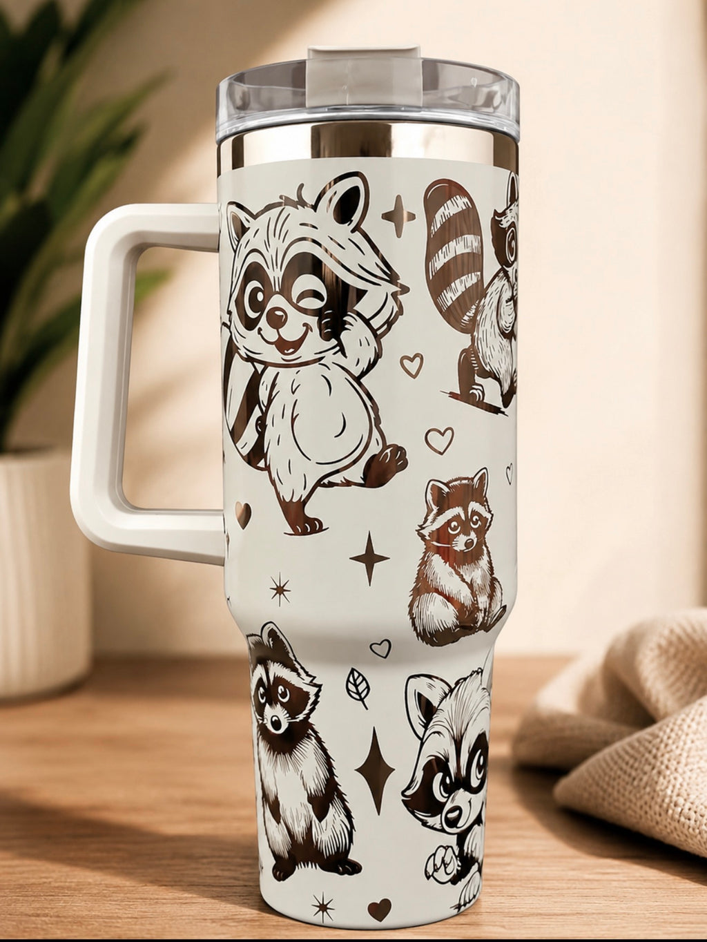 Trash Panda Raccoon Tumbler, 40 oz Cute Water Cup Drinkware