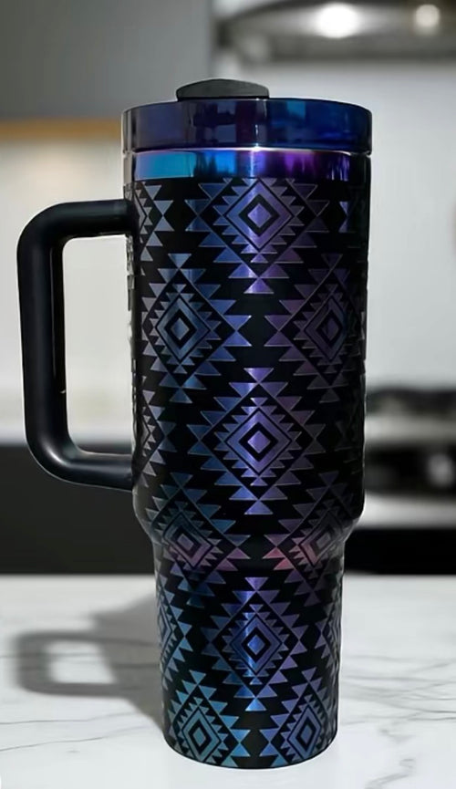 Boho Aztec Tumbler, Custom Engraved Drinkware, 40 oz Tumbler
