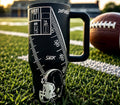 Football Tumbler, Team Spirit Water bottle, Custom Engraved Drinkware, 40 oz Tumbler