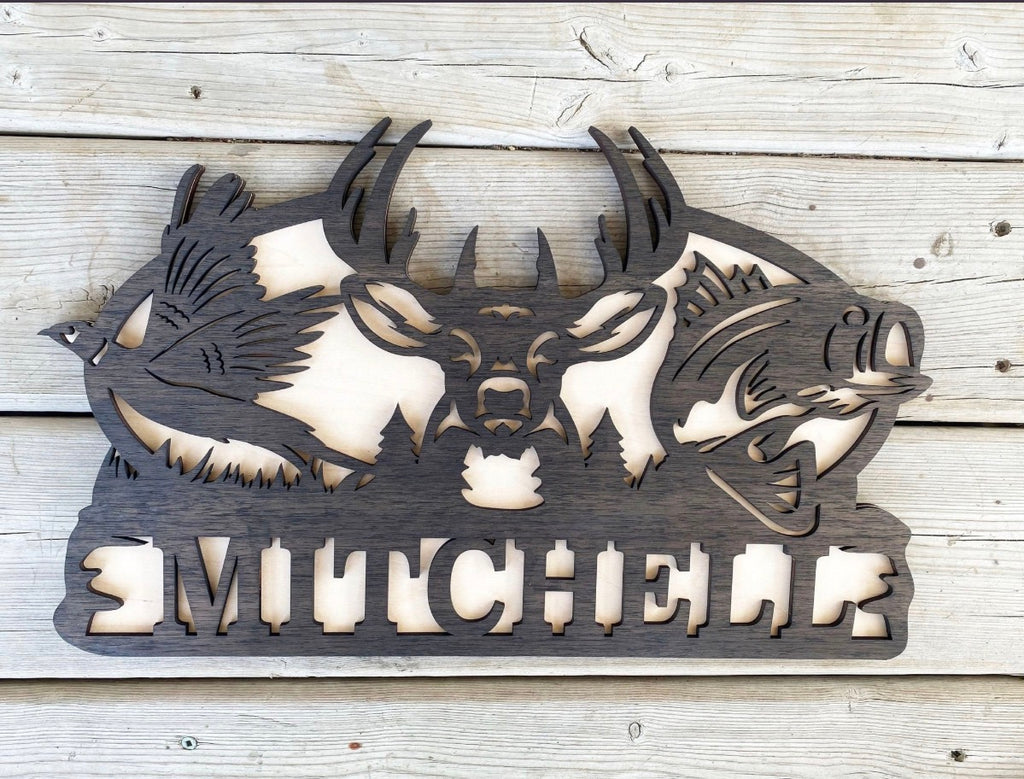 Custom 3D Wood Hunting Outdoor Wildlife Sign