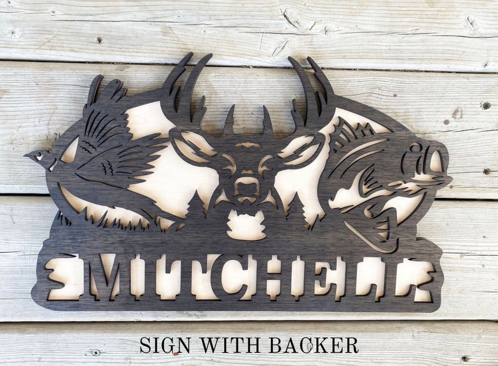 Custom 3D Wood Hunting Outdoor Wildlife Sign