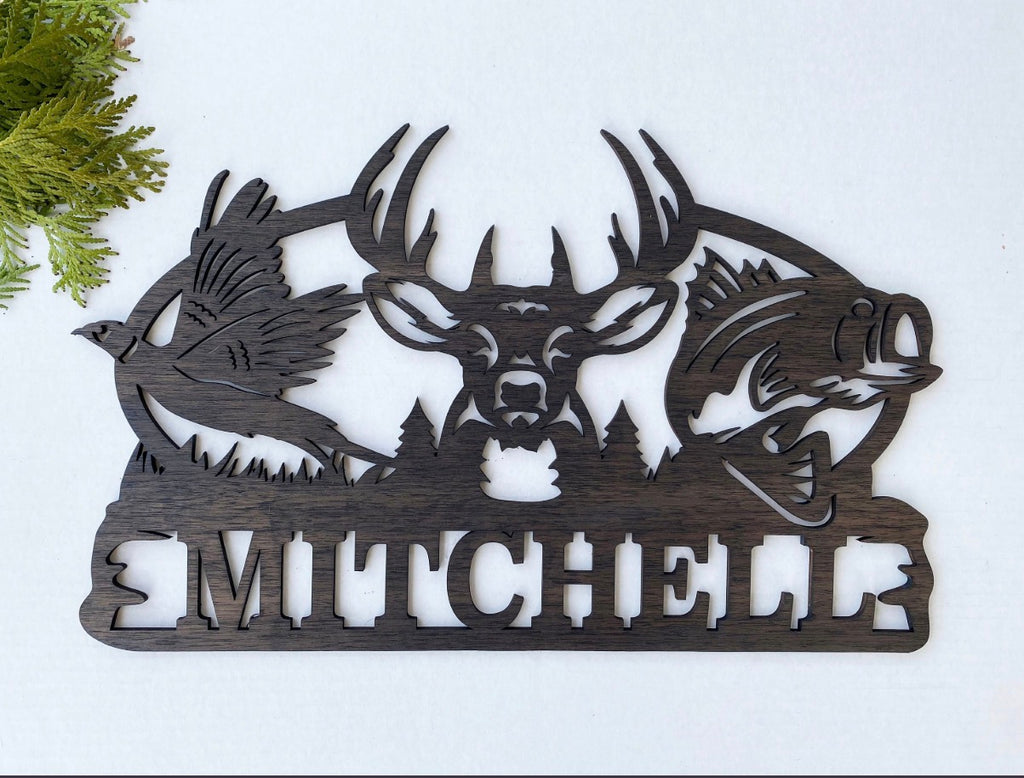 Custom 3D Wood Hunting Outdoor Wildlife Sign