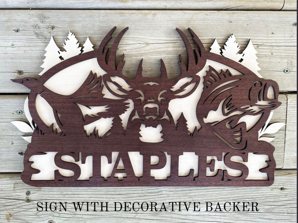 Custom 3D Wood Hunting Outdoor Wildlife Sign