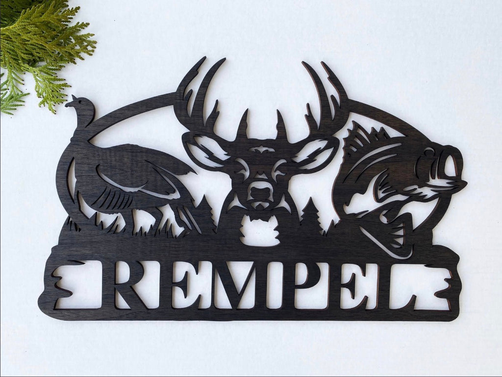 Custom 3D Wood Hunting Outdoor Wildlife Sign